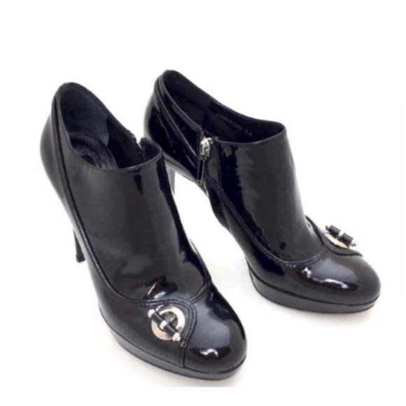 Dior by Christian Dior Ring Details Patent leather Ankle Platform Heel Boot BK - Picture 4 of 9